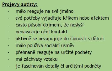 Projevy autisty 